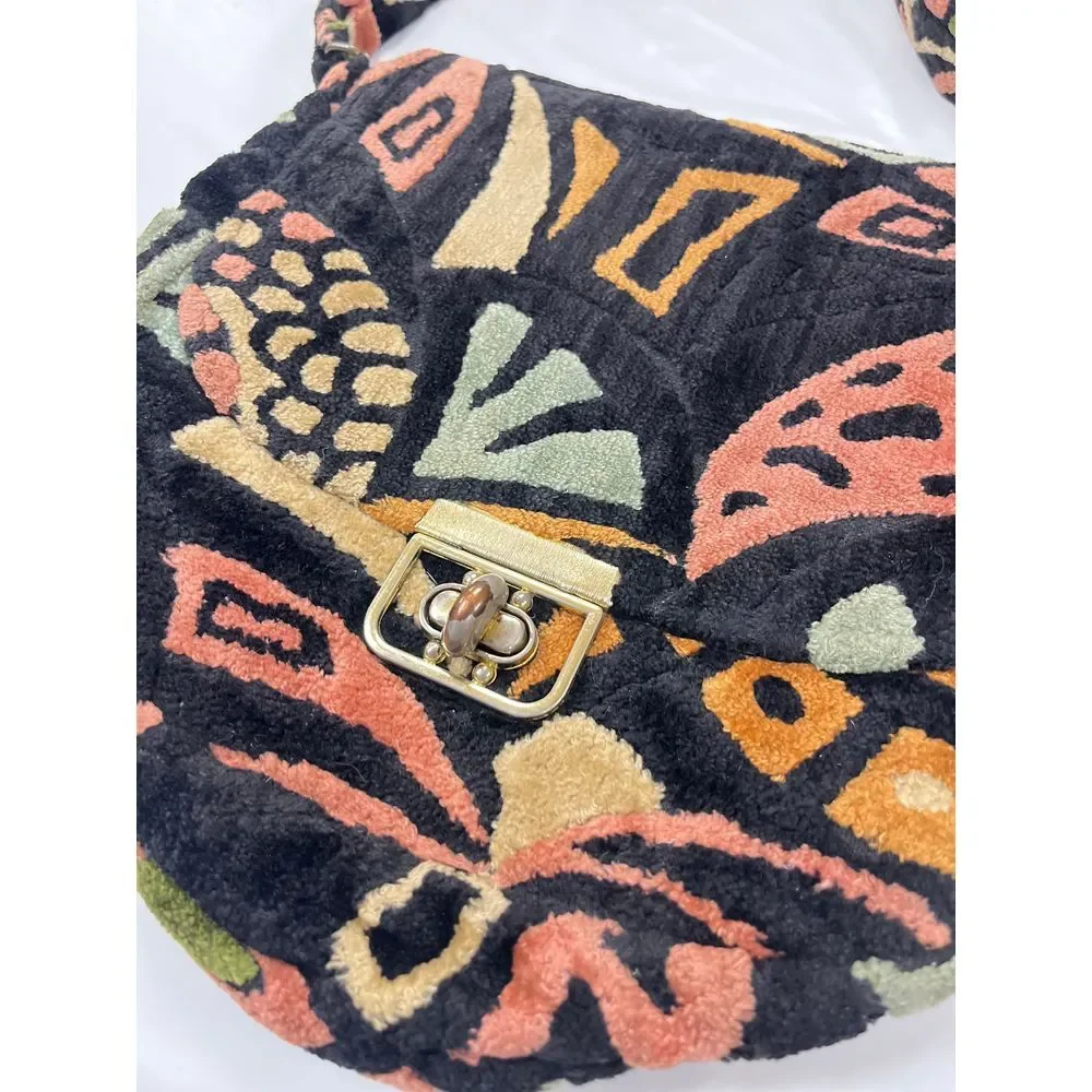AMAZING 1960's Groovy Carpet Mushroom shoulder Purse